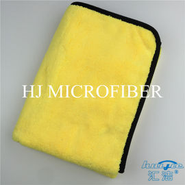 Полотенце ткани ватки коралла Микрофибер желтого цвета супер толстое для полотенец чистки автомобиля