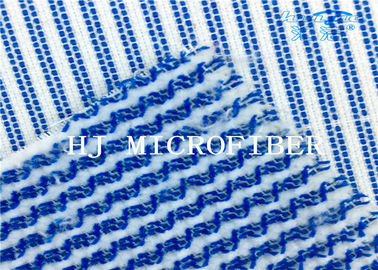 Голубая смешанная белая ткань ткани чистки твердотянутого провода ткани Микрофибер Терри цвета