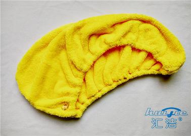 Вещество-поглотитель желтого/красного обруча полотенца тюрбана волос Microfibre супер, быстрое сухое полотенце